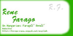 rene farago business card